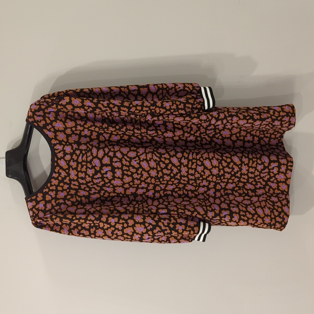 Eloquii Black and Purple Patterned Dress
